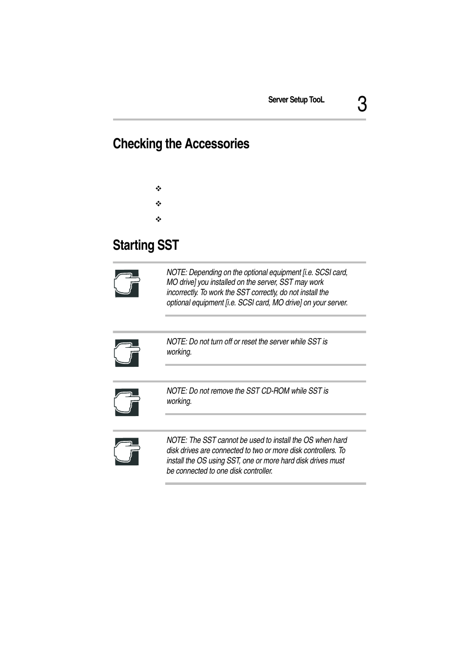 Checking the accessories, Starting sst, Checking the accessories starting sst | Toshiba Magnia Z500 User Manual | Page 7 / 115