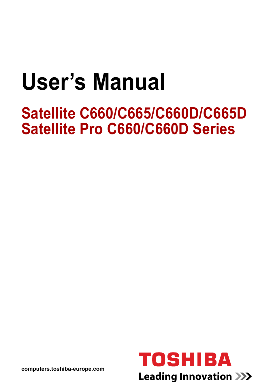 Toshiba Satellite C660 User Manual | 158 pages