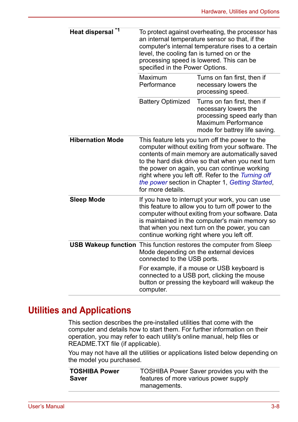 Utilities and applications, Utilities and applications -8 | Toshiba Satellite C660 User Manual | Page 54 / 158