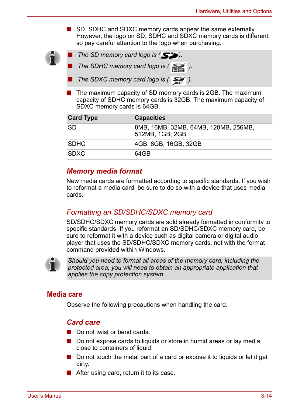 Media care | Toshiba Satellite C660 User Manual | Page 60 / 158