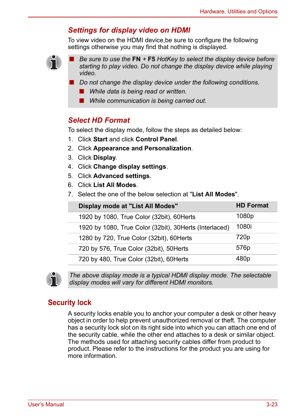 Security lock | Toshiba Satellite C660 User Manual | Page 69 / 158