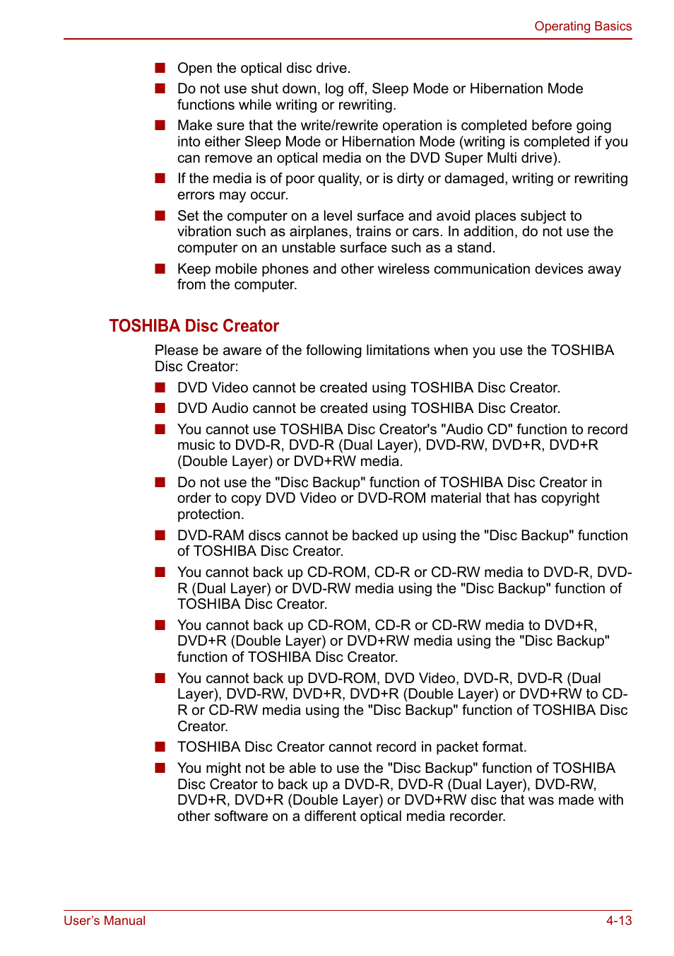 Toshiba disc creator | Toshiba Satellite C660 User Manual | Page 83 / 158