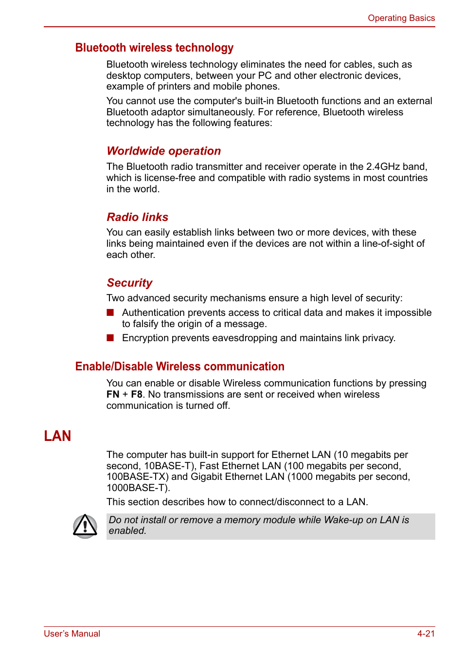 Lan -21 | Toshiba Satellite C660 User Manual | Page 91 / 158