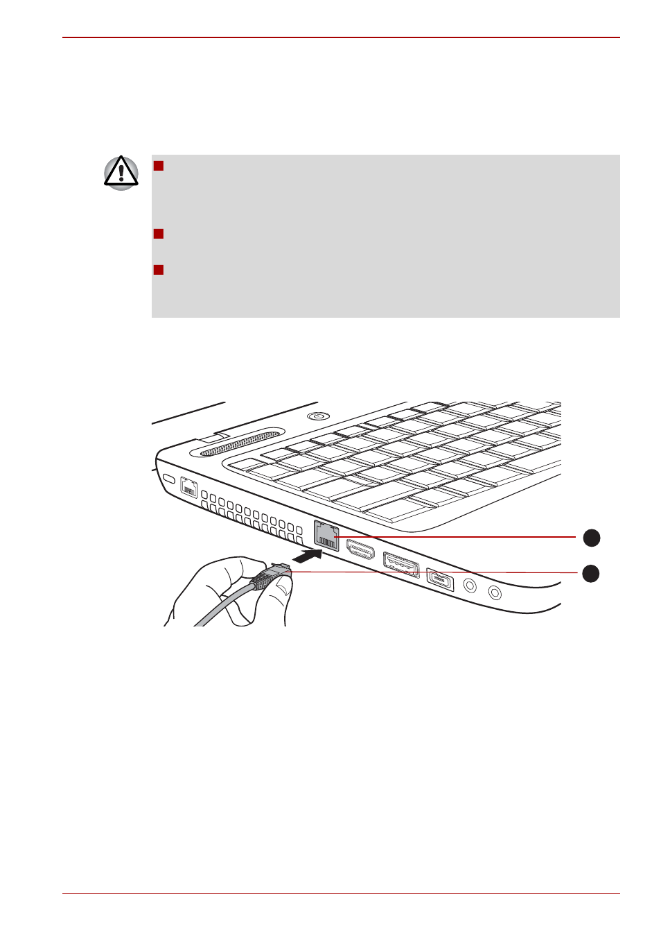 Connecting the lan cable, Disconnecting the lan cable | Toshiba Satellite L745 User Manual | Page 120 / 199