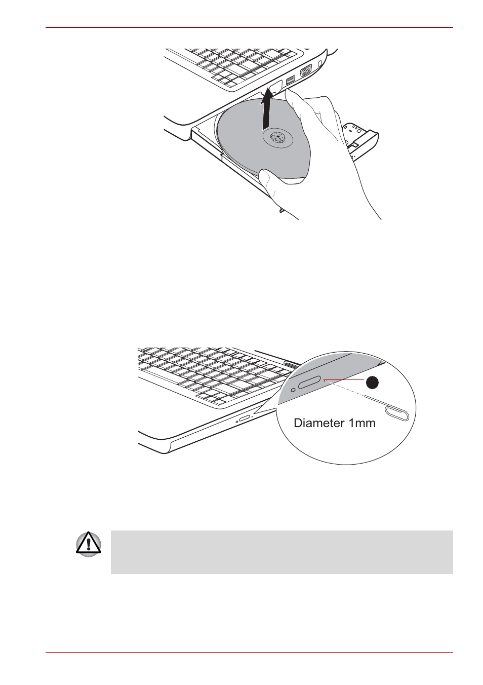 Writing cd/dvd/blu-ray™ discs, Writing cd/dvd/blu-ray™ discs -9, Diameter 1mm | Toshiba Satellite L745 User Manual | Page 92 / 199