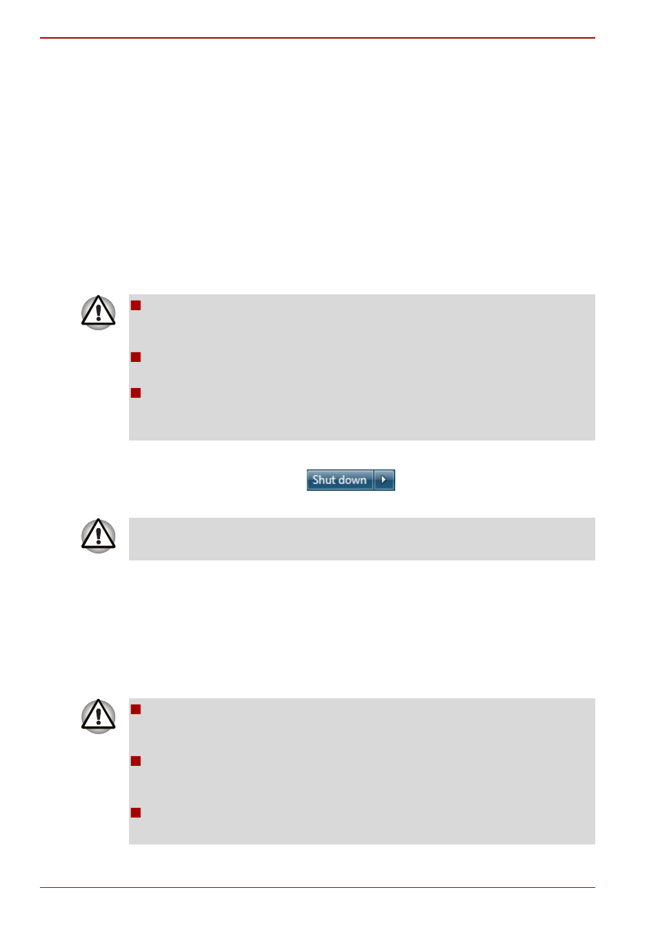 Turning off the power, Turning off the power -6, Section in | Shut down mode, Hibernation mode | Toshiba SATELLITE A500 User Manual | Page 78 / 246