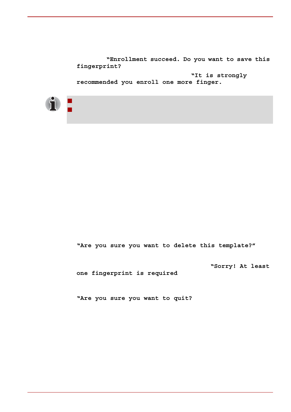 Delete the fingerprint data | Toshiba SATELLITE A665 User Manual | Page 94 / 213