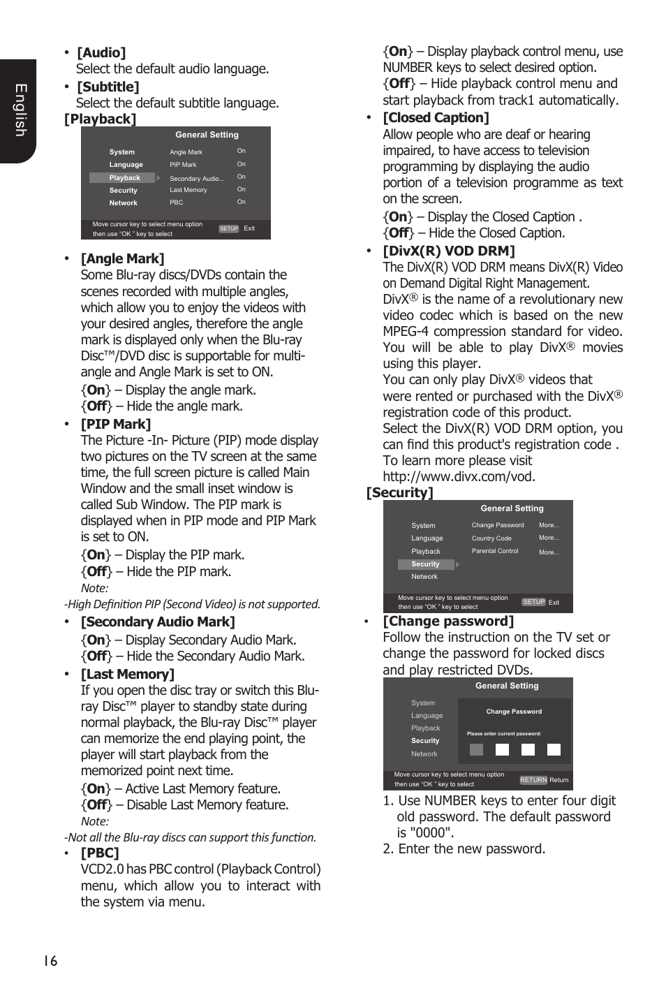 1 e ng lis h | Toshiba BDX1200 User Manual | Page 16 / 44