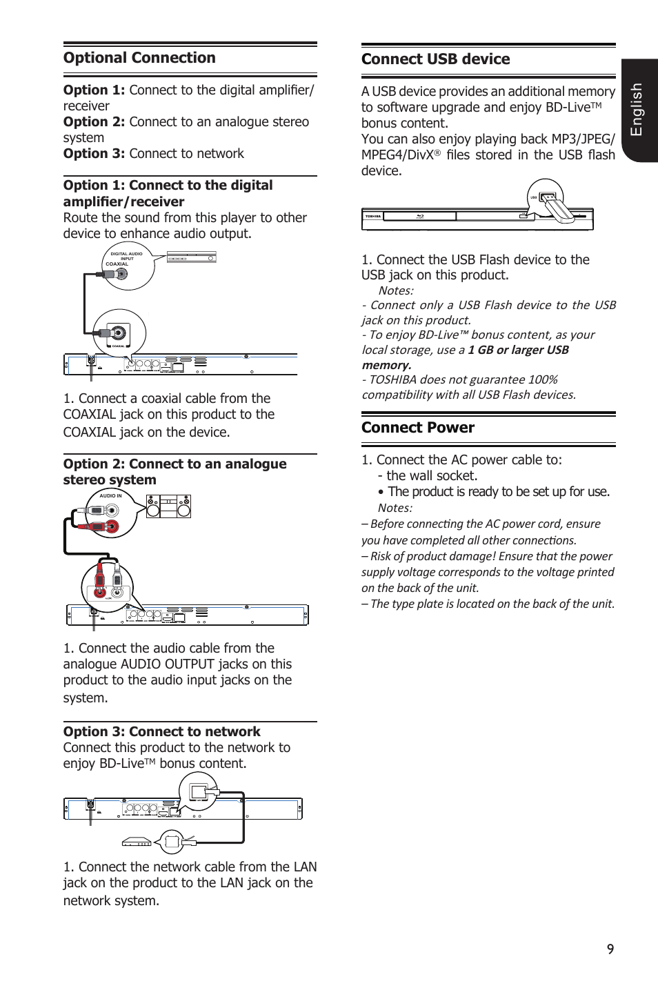 Toshiba BDX1200 User Manual | Page 9 / 44