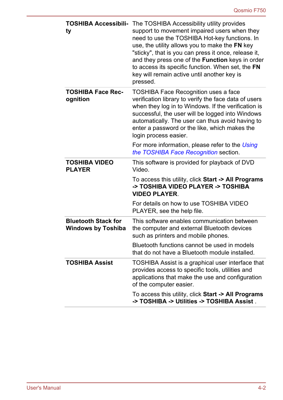 Toshiba Qosmio F750 User Manual | Page 103 / 181