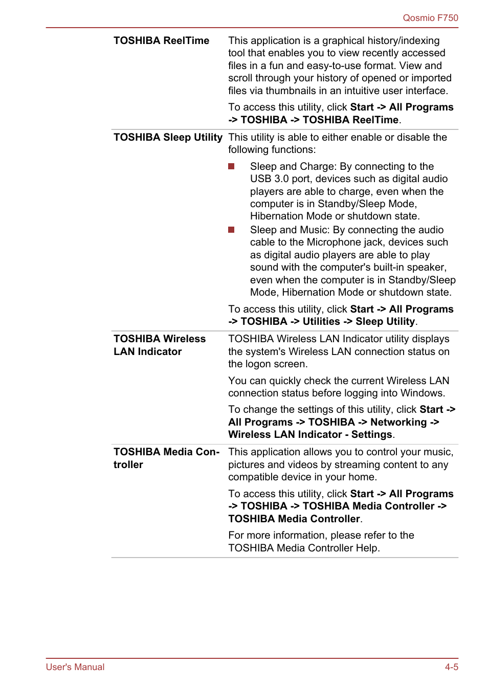 Toshiba Qosmio F750 User Manual | Page 106 / 181