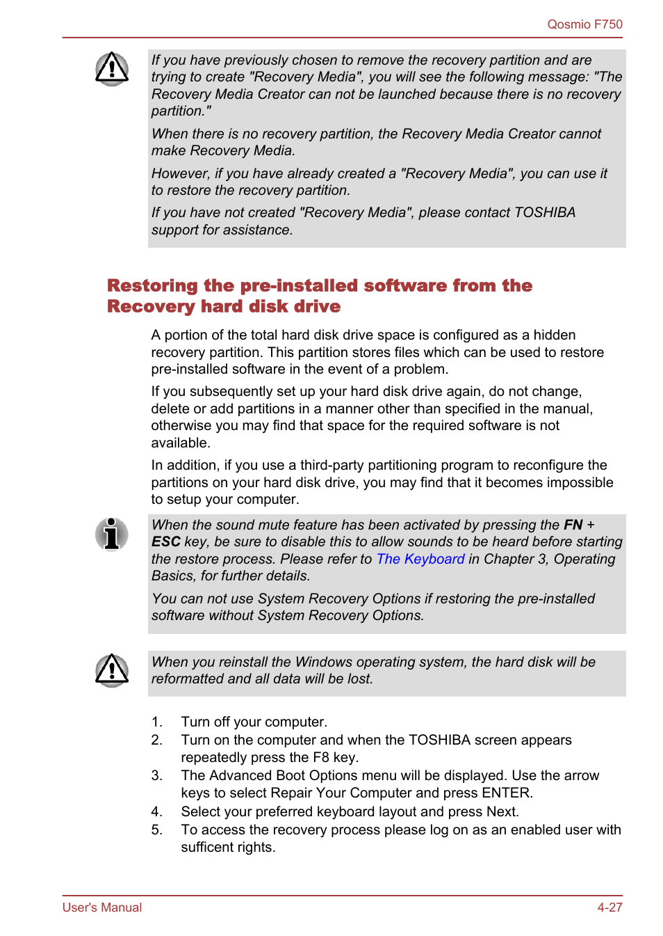 Toshiba Qosmio F750 User Manual | Page 128 / 181