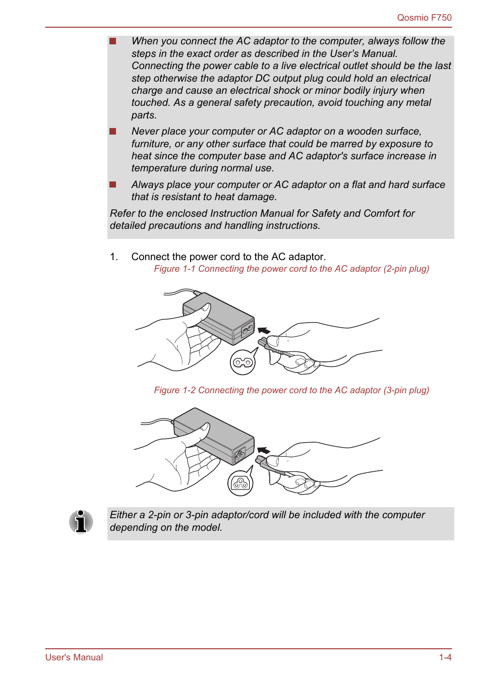 Toshiba Qosmio F750 User Manual | Page 20 / 181