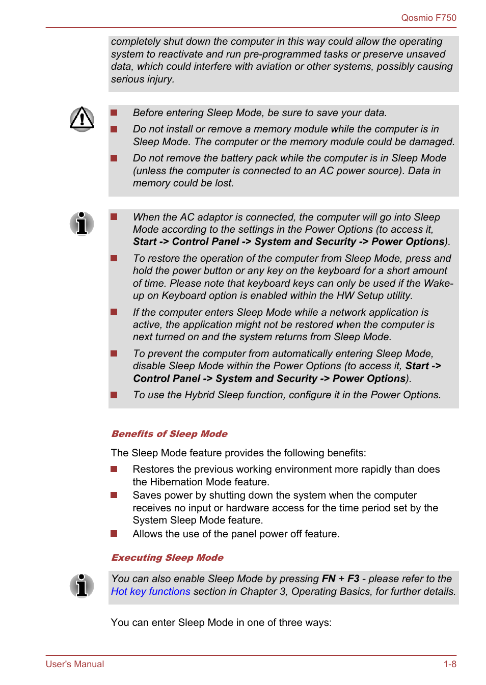 Toshiba Qosmio F750 User Manual | Page 24 / 181