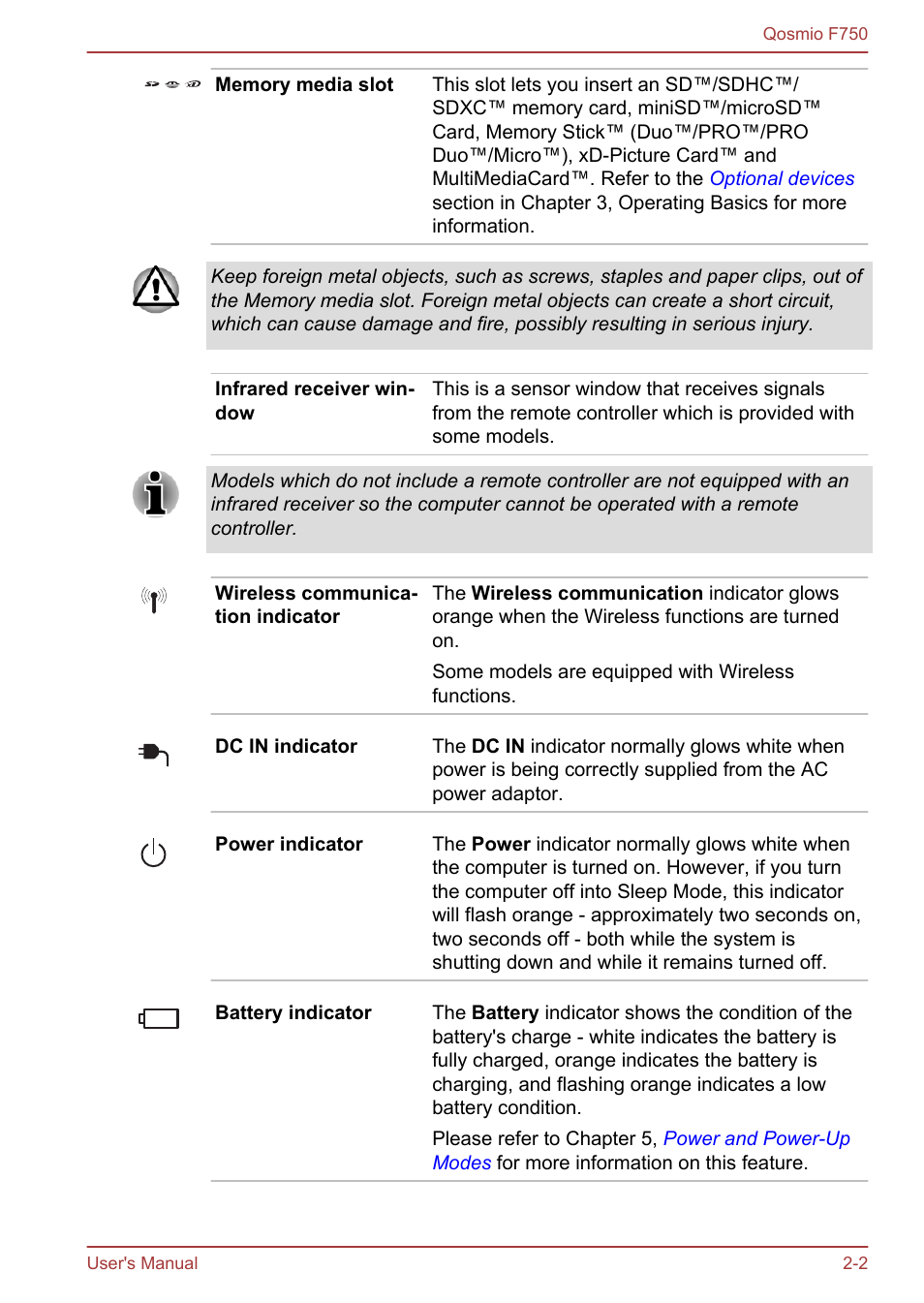 Toshiba Qosmio F750 User Manual | Page 29 / 181