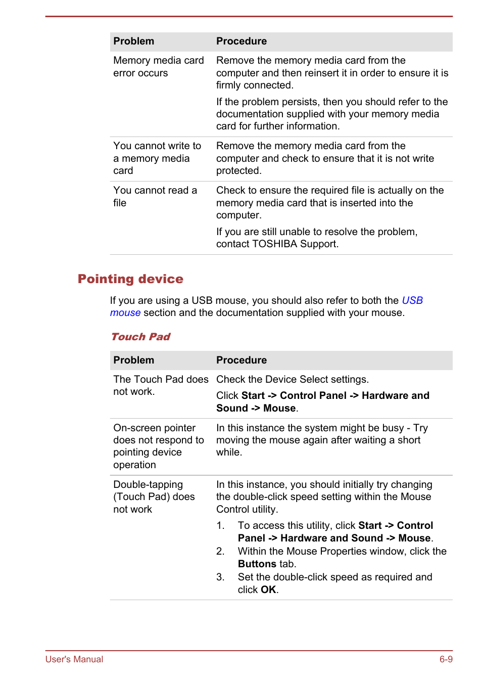 Pointing device | Toshiba Tecra A50-A User Manual | Page 138 / 167