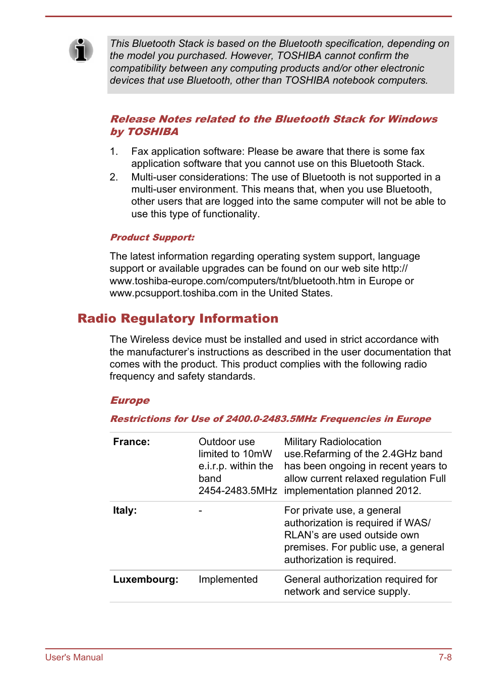 Radio regulatory information | Toshiba Tecra A50-A User Manual | Page 153 / 167
