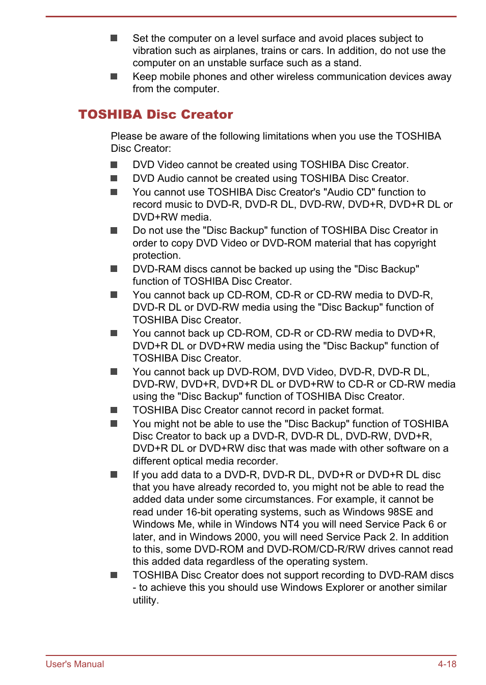 Toshiba disc creator | Toshiba Tecra A50-A User Manual | Page 68 / 167