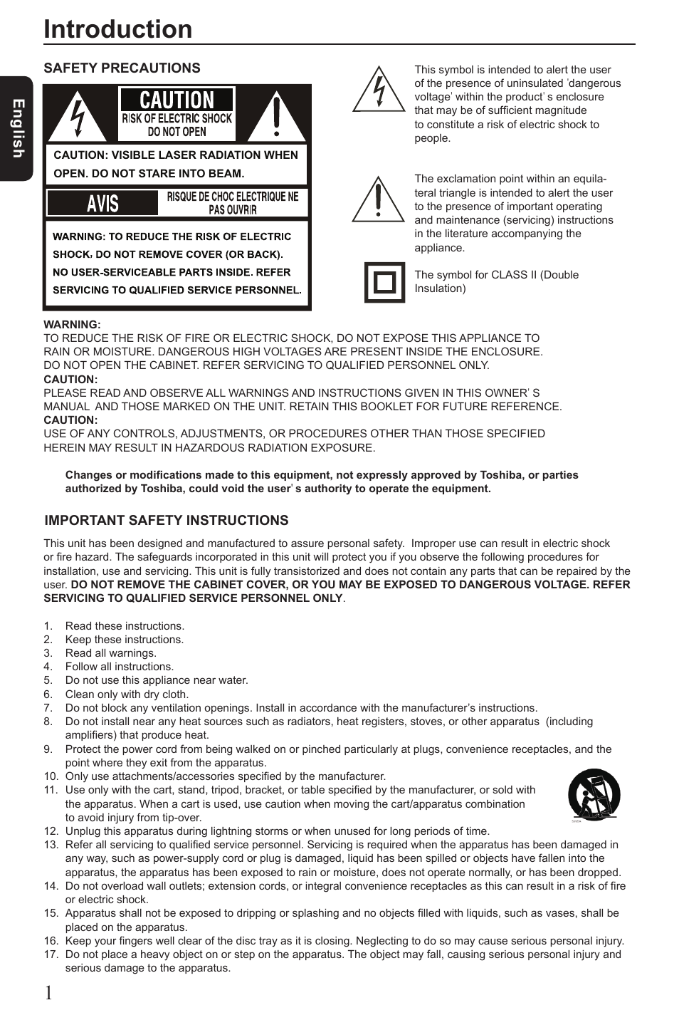 Introduction, Eng lis h | Toshiba SD3010 User Manual | Page 2 / 26