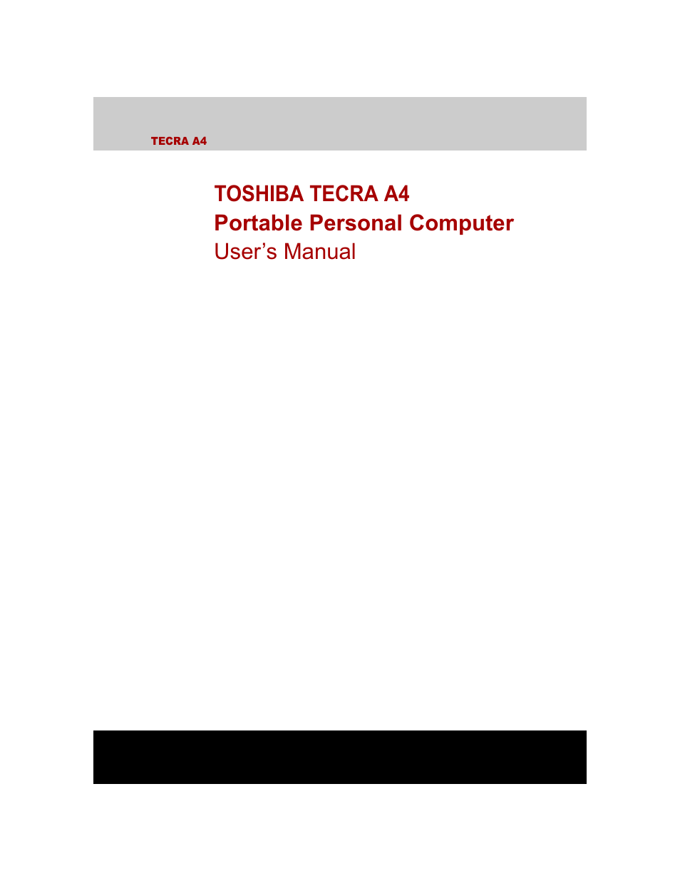 Toshiba Tecra A4 (PTA40) User Manual | 204 pages