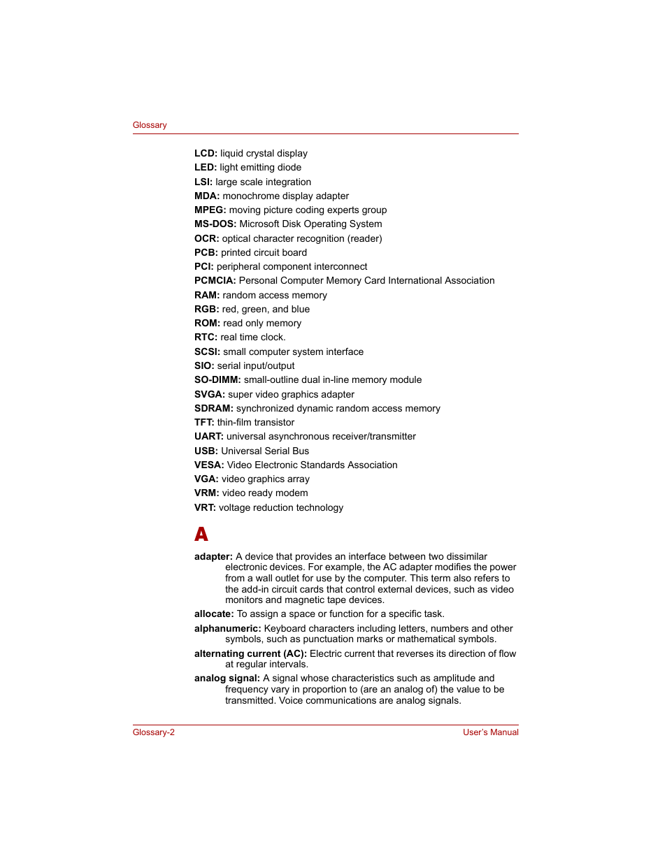 Toshiba Tecra A4 (PTA40) User Manual | Page 188 / 204