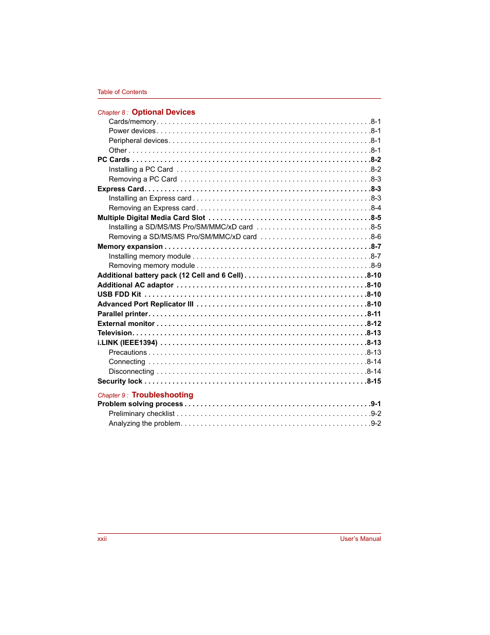 Toshiba Tecra A4 (PTA40) User Manual | Page 22 / 204