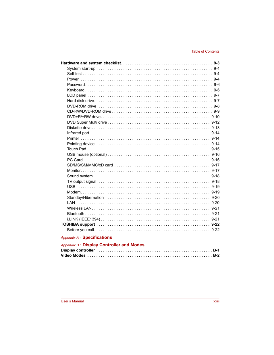 Toshiba Tecra A4 (PTA40) User Manual | Page 23 / 204