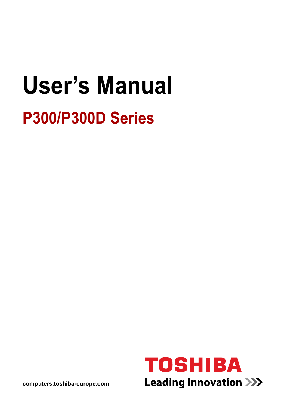Toshiba Satellite Pro P300 User Manual | 185 pages