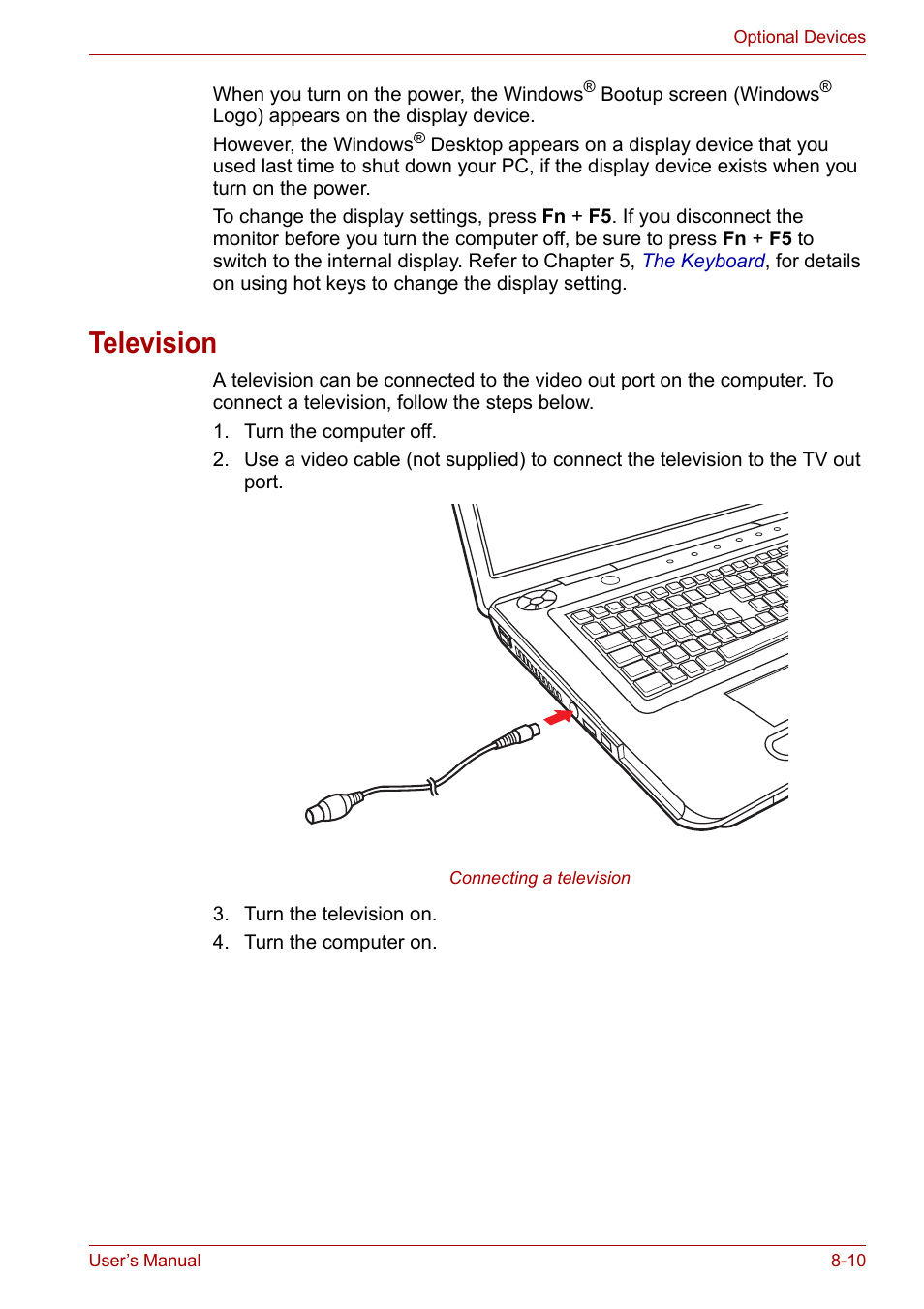 Television, Television -10 | Toshiba Satellite Pro P300 User Manual | Page 132 / 185