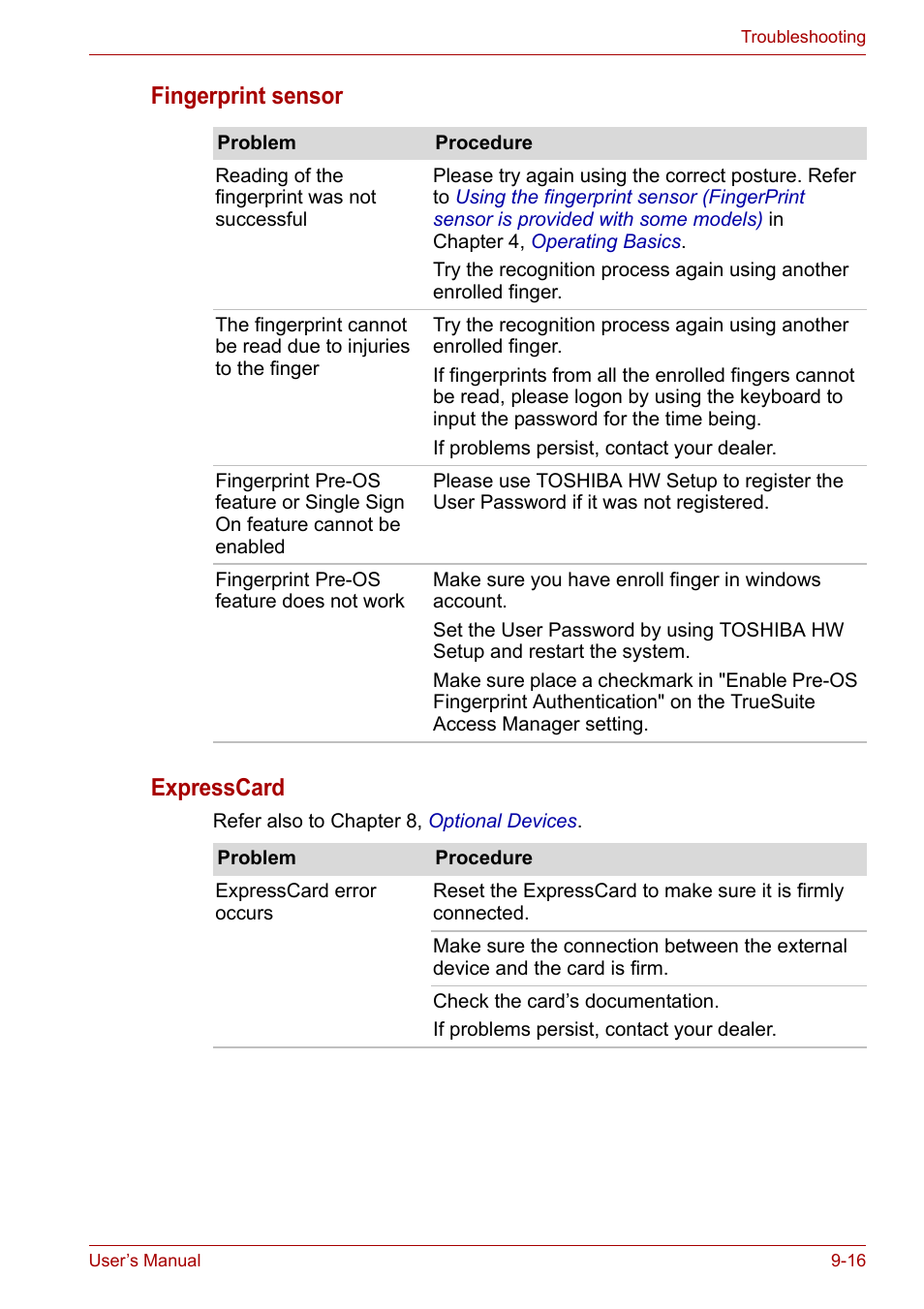 Fingerprint sensor expresscard | Toshiba Satellite Pro P300 User Manual | Page 153 / 185