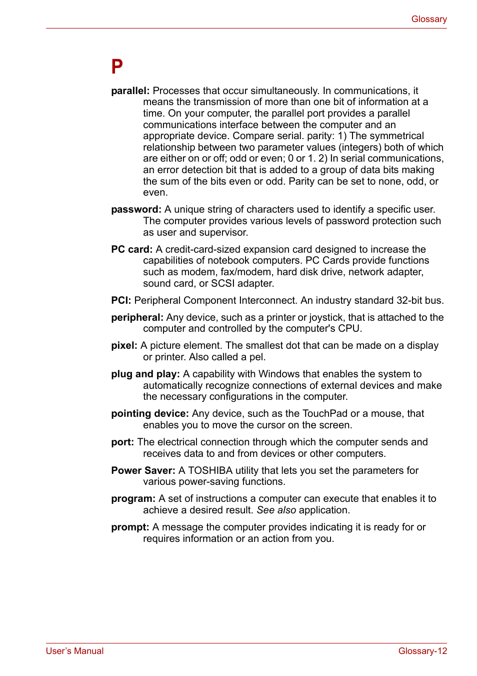 Toshiba Satellite Pro P300 User Manual | Page 179 / 185