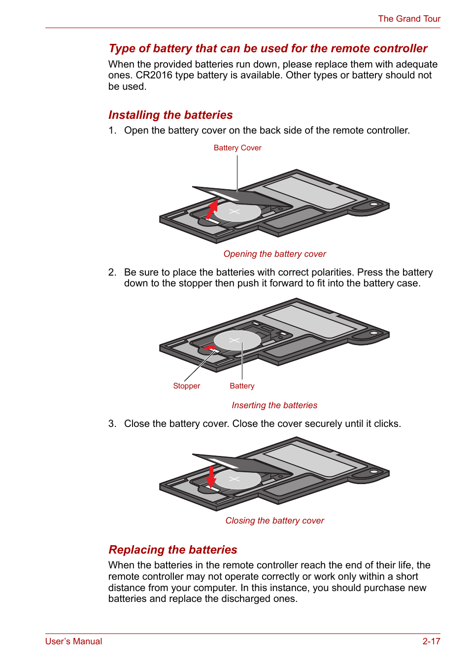 Installing the batteries, Replacing the batteries | Toshiba Satellite Pro P300 User Manual | Page 53 / 185