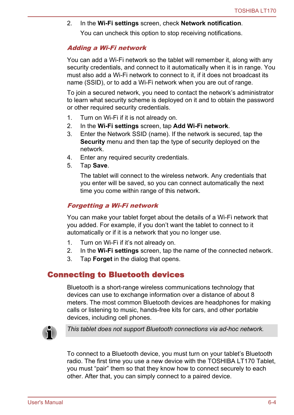 Connecting to bluetooth devices | Toshiba LT170 User Manual | Page 51 / 77