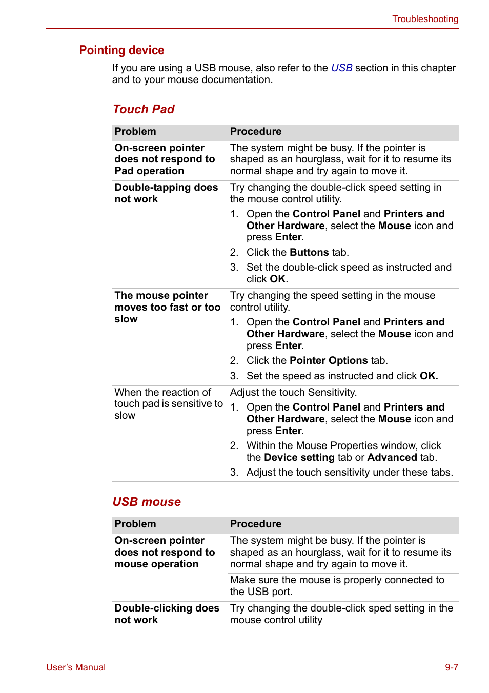 Pointing device | Toshiba NB305 User Manual | Page 108 / 143
