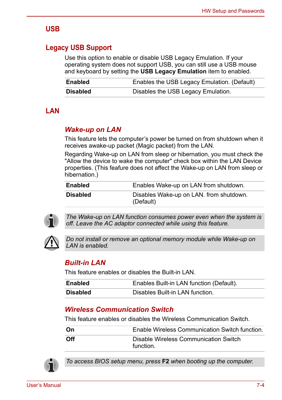 Usb legacy usb support | Toshiba NB305 User Manual | Page 92 / 143