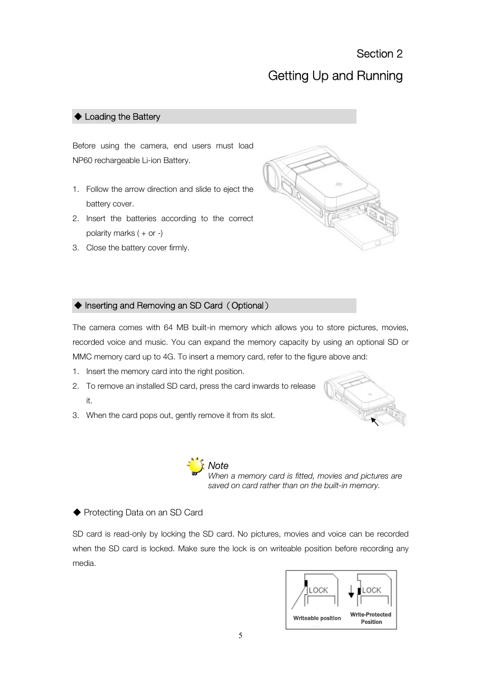 Getting up and running | Toshiba Camileo Pro User Manual | Page 6 / 66