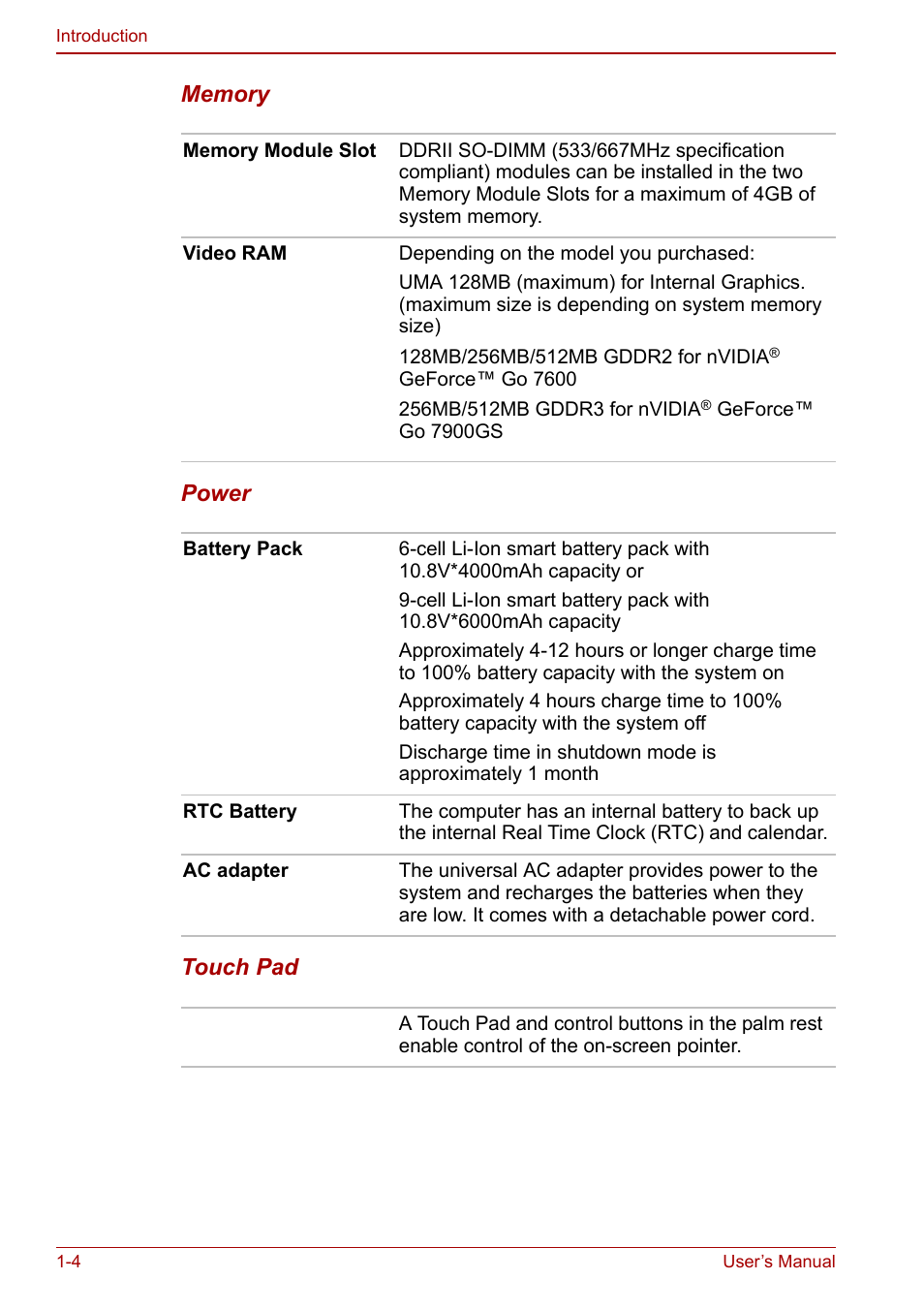 Toshiba Satellite P100 (PSPAD) User Manual | Page 26 / 170