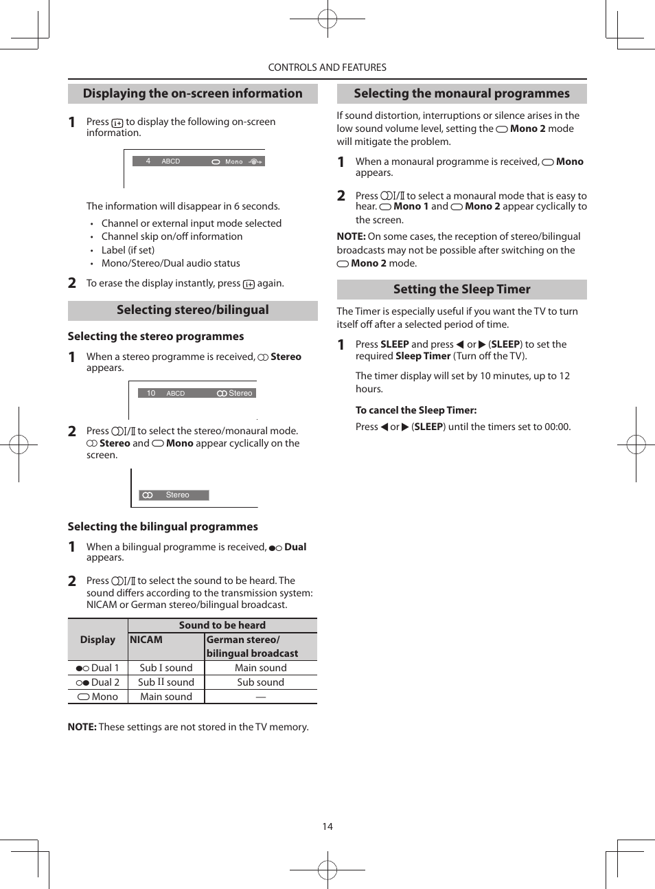 Toshiba HV10 User Manual | Page 14 / 16