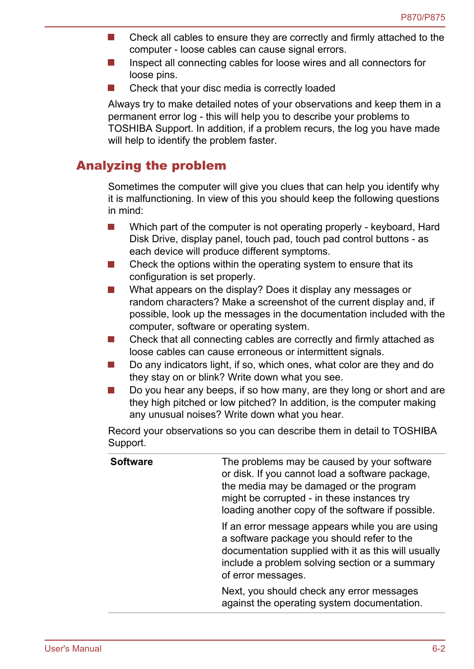 Analyzing the problem | Toshiba Satellite P875 User Manual | Page 134 / 167