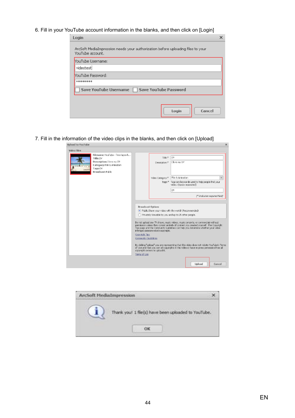 Toshiba Camileo X100 User Manual | Page 44 / 52