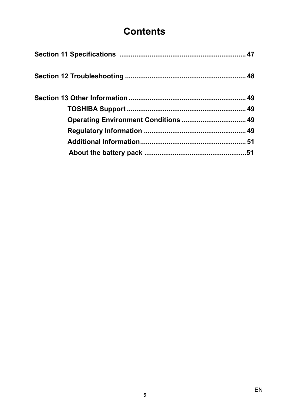 Toshiba Camileo X100 User Manual | Page 5 / 52