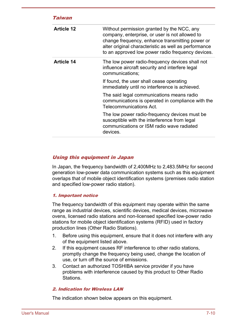 Toshiba WT310-K User Manual | Page 121 / 131