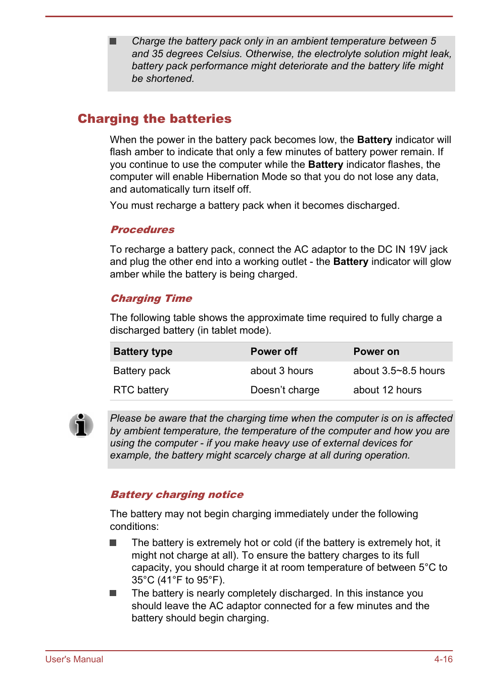 Charging the batteries | Toshiba WT310-K User Manual | Page 64 / 131
