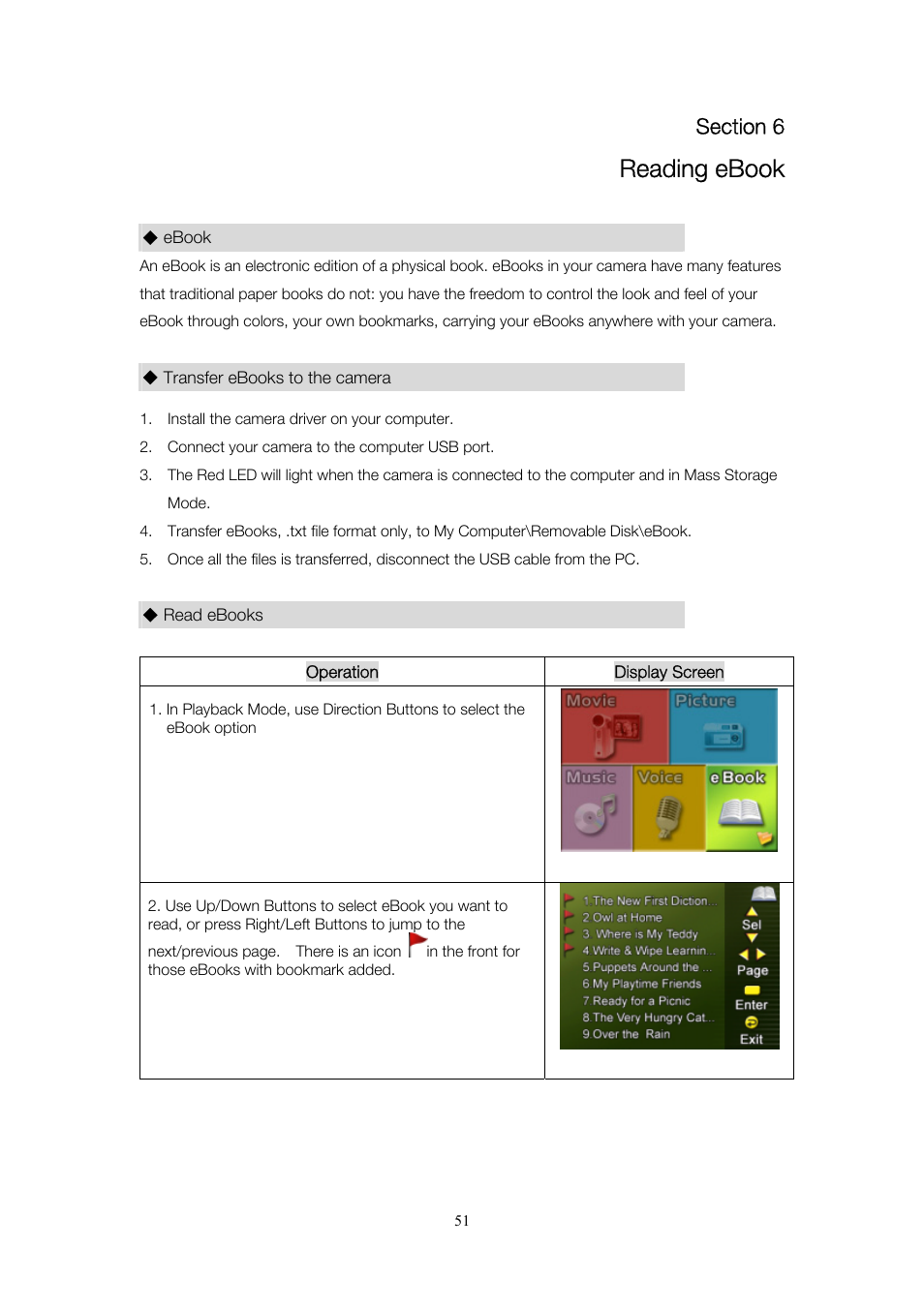 Reading ebook | Toshiba Camileo User Manual | Page 51 / 61