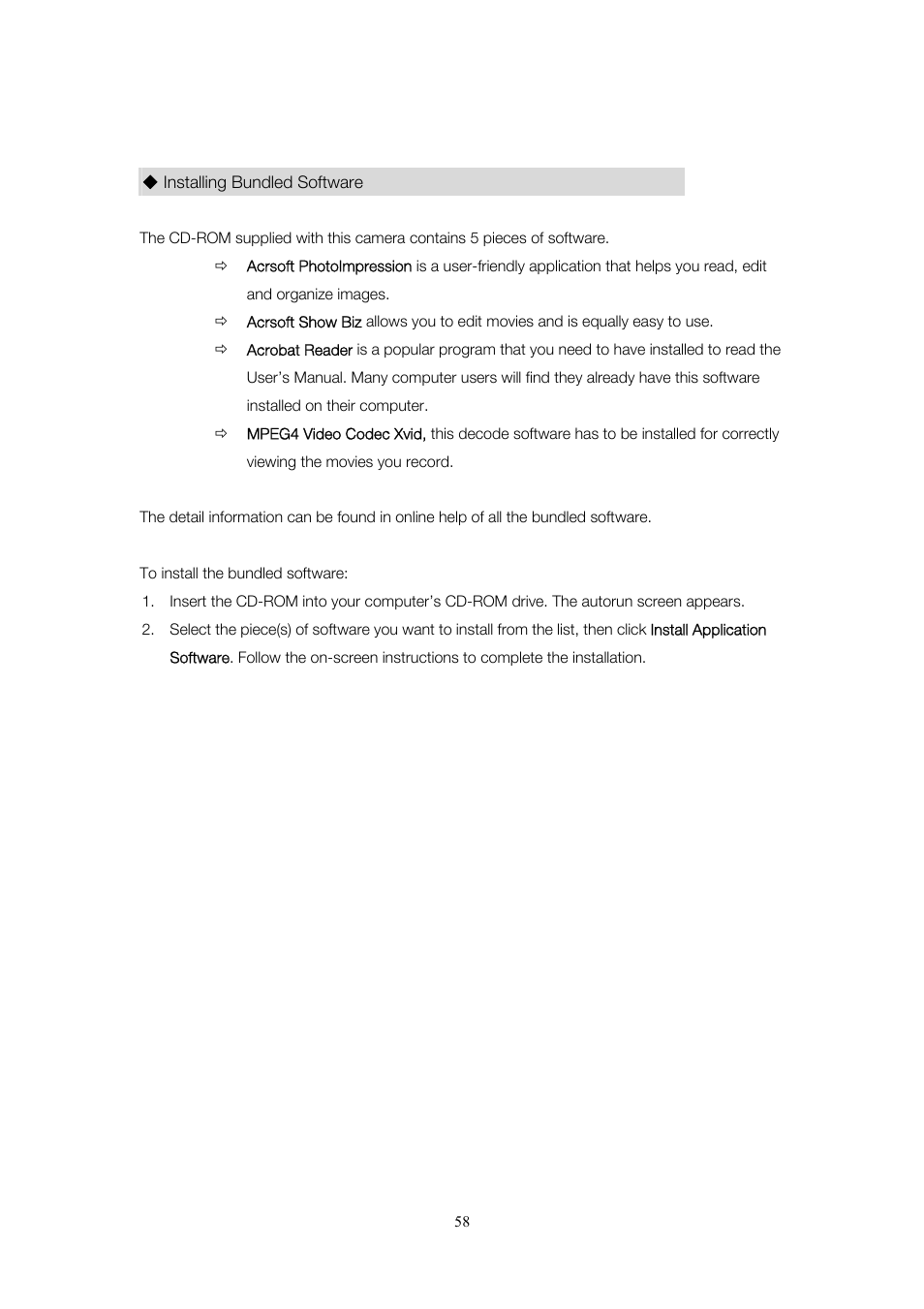 Toshiba Camileo User Manual | Page 58 / 61