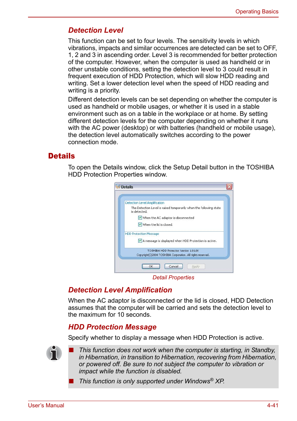 Details | Toshiba Satellite Pro U200 User Manual | Page 109 / 236