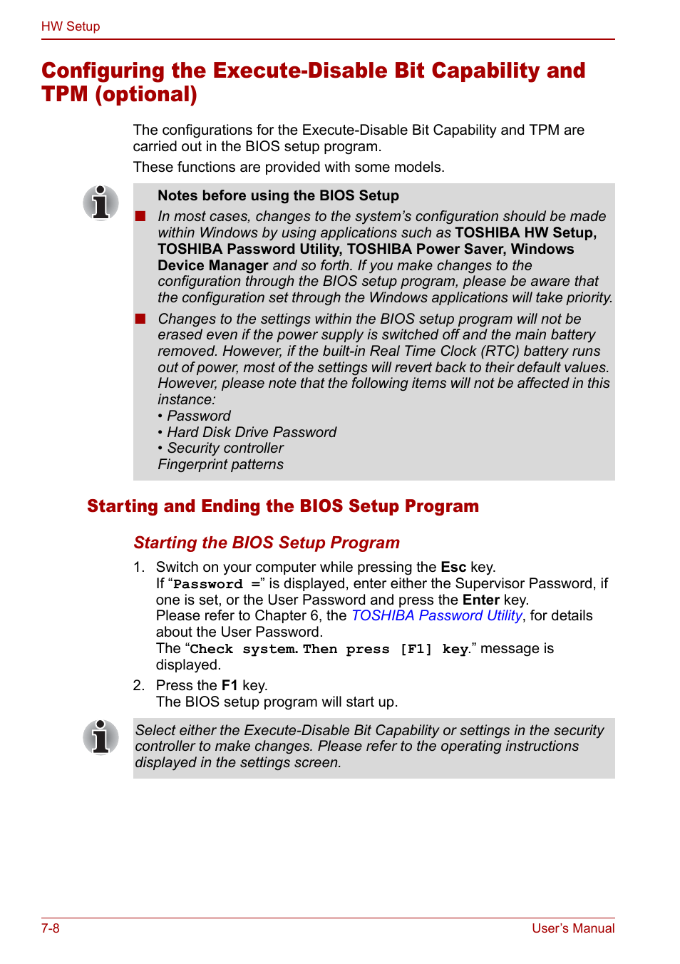 Optional) -8, Starting and ending the bios setup program | Toshiba Satellite Pro U200 User Manual | Page 144 / 236