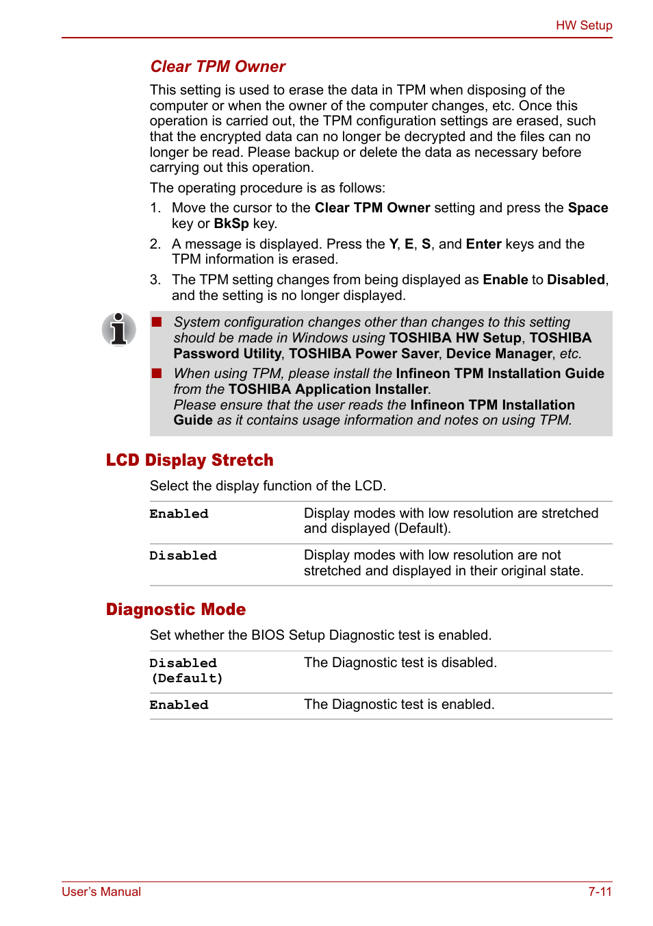 Lcd display stretch, Diagnostic mode | Toshiba Satellite Pro U200 User Manual | Page 147 / 236