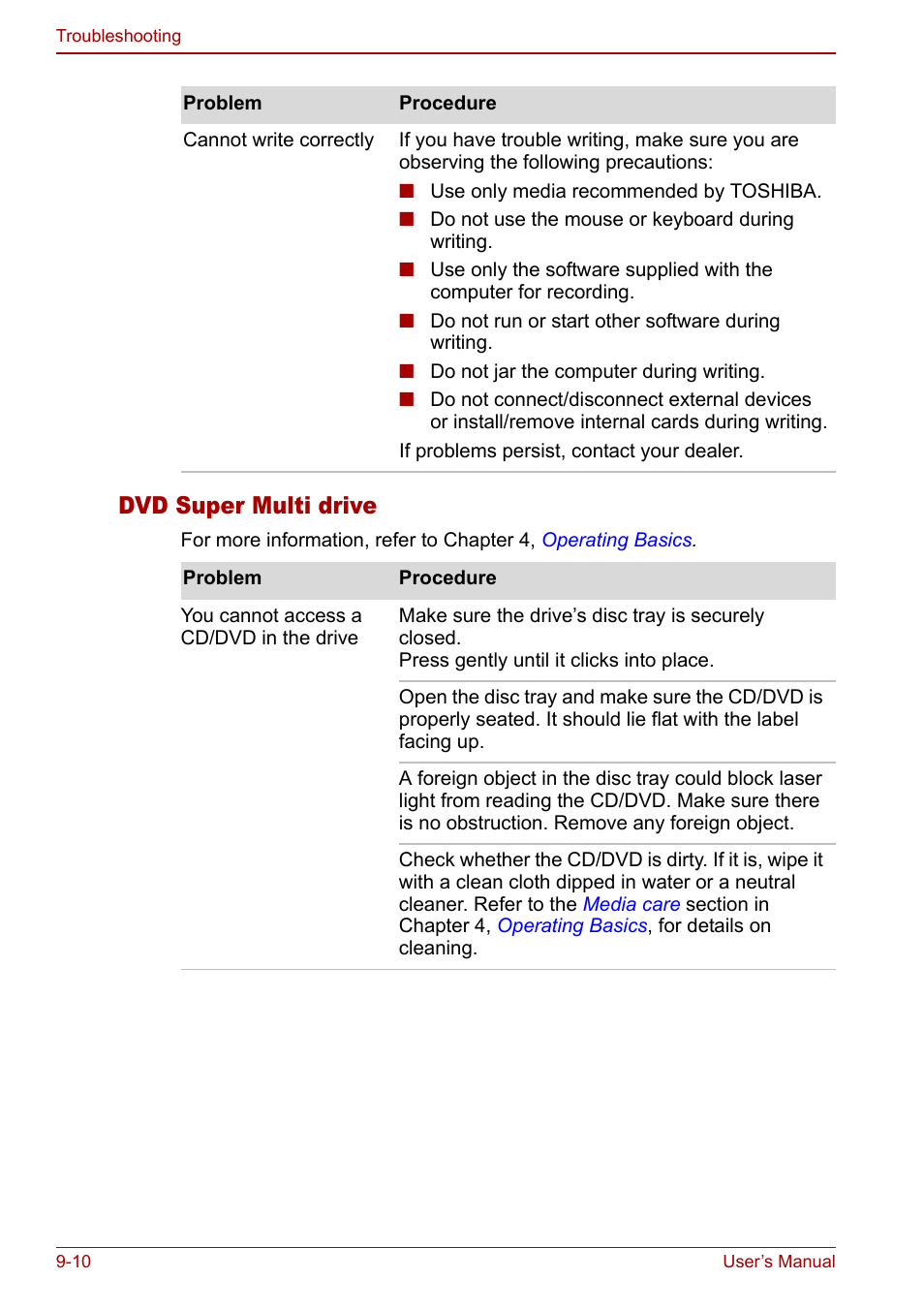 Dvd super multi drive | Toshiba Satellite Pro U200 User Manual | Page 178 / 236