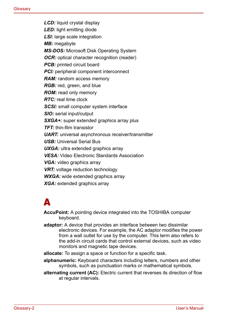 Toshiba Satellite Pro U200 User Manual | Page 218 / 236